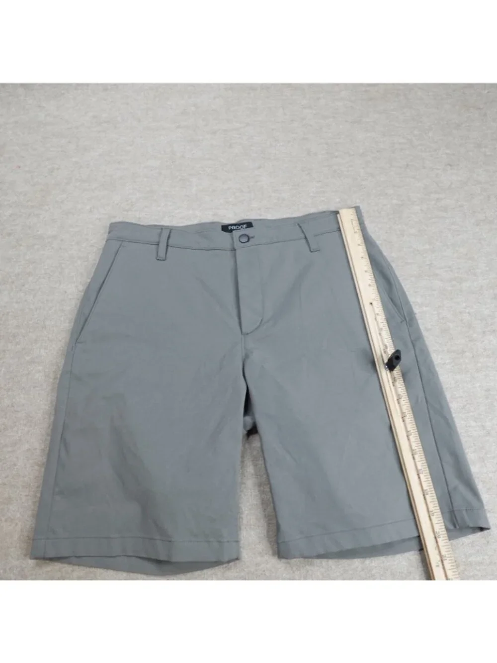 Proof Mens Shorts 34 Gray Solid 9